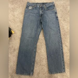 Cinch Jeans Mens 34x32 White Label Blue Denim Relaxed Fit Western Cowboy 2014